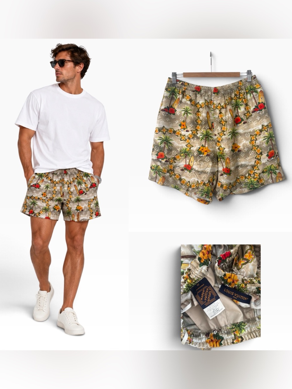 Louis Vuitton Floral Beach Print Shorts - Size 52